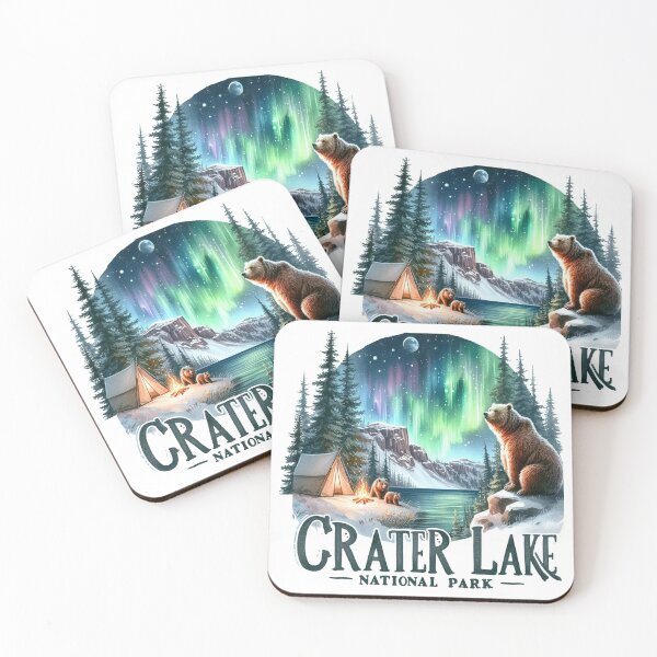 Item preview, Crater Lake National Park Winter Camping Grizzly Bears Retro designed and sold by clintang.