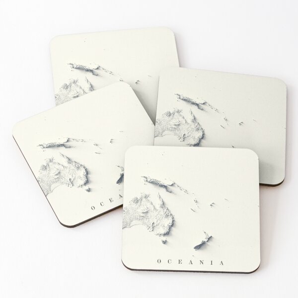 Item preview, Oceania Shaded Relief Map 3D digitally-rendered designed and sold by ThinkAboutMaps.