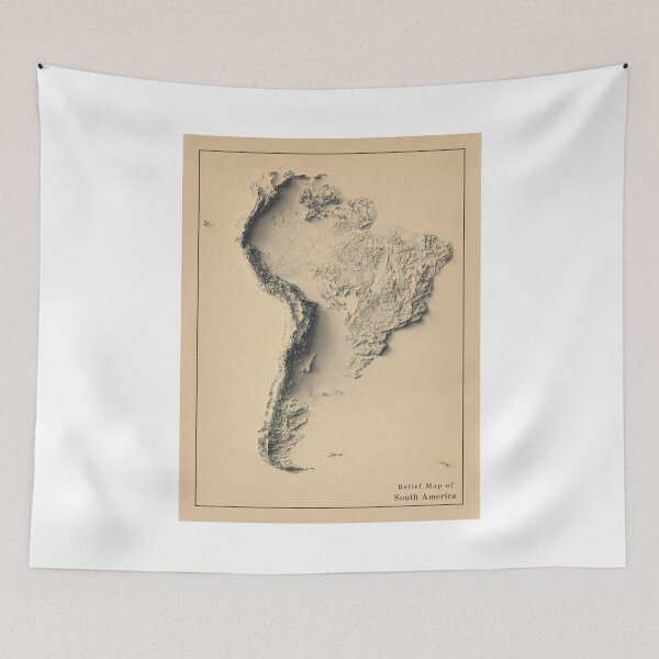 Item preview, South America Shaded Relief 3D Map digitally-rendered designed and sold by ThinkAboutMaps.