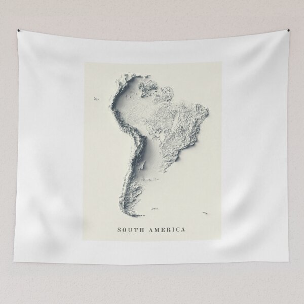 Item preview, South America Shaded Relief 3D Map digitally-rendered designed and sold by ThinkAboutMaps.
