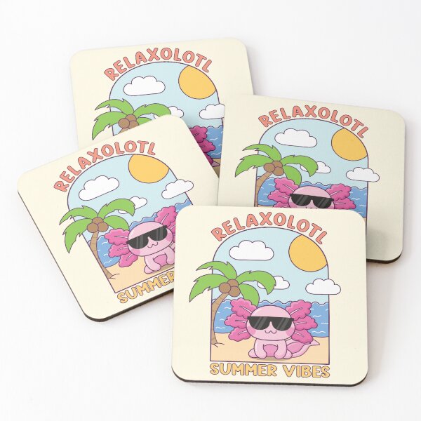 Item preview, Relaxolotl Summer Vibes - Summer Axolotl Relax Pun designed and sold by KawaiiKittan.