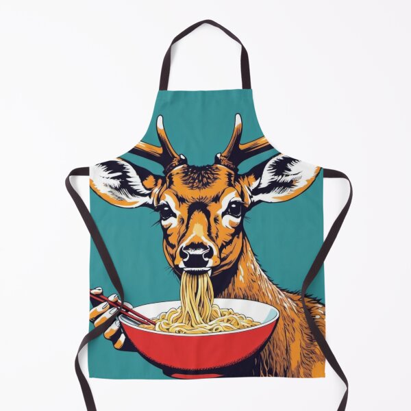 Item preview, Deer eat a bowl of noodle-Edited AI generated art designed and sold by Frostp.