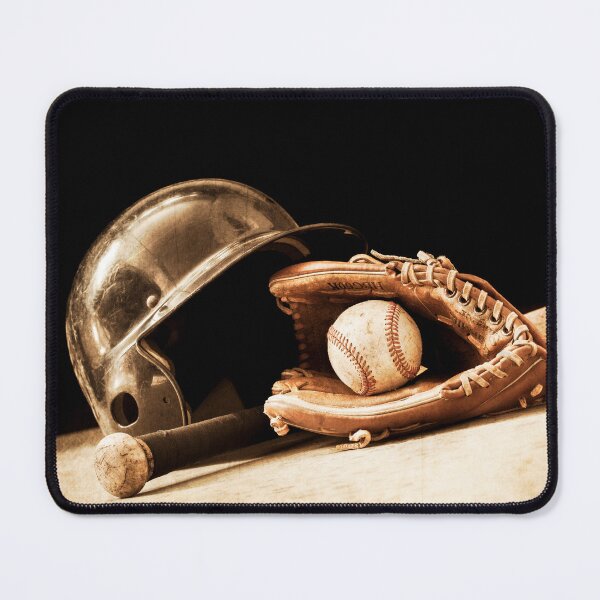 Item preview, Baseball gear on a black background designed and sold by Darin Ashton.