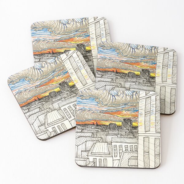 Item preview, City Sunset Drawing designed and sold by jessica-healey.