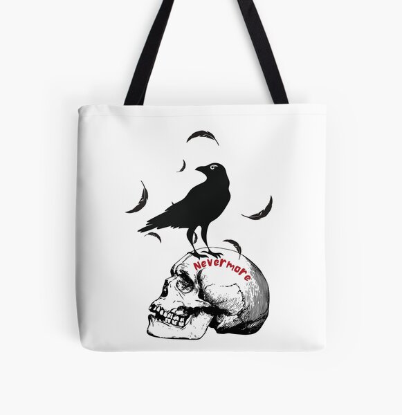 Nevermore Raven Edgar Alan Poe All Over Print Tote Bag