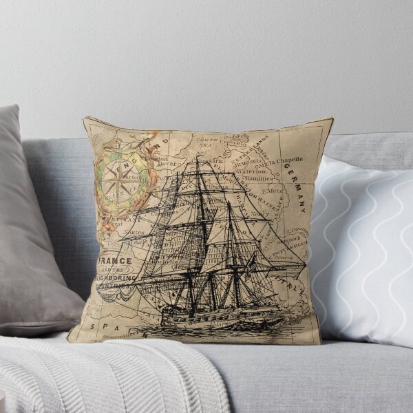Item preview, Dark Academia vintage pirate ship sailor antique world map  designed and sold by LEILA ART SPACE.