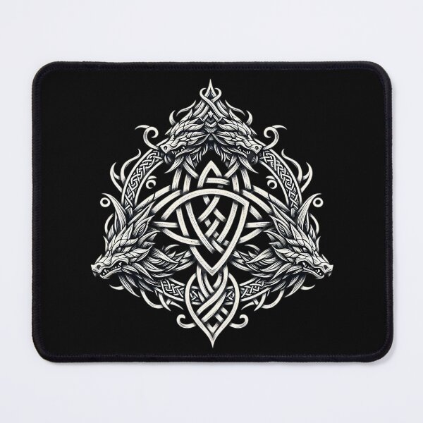 Item preview, Norse Jörmungandr Dragons Guarding Mystic Trinity Knot designed and sold by HolidayT-Shirts.