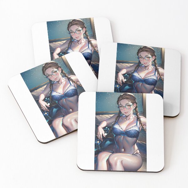Item preview, Long Braids and Glasses in Maid Lingerie designed and sold by KillerCrafts.