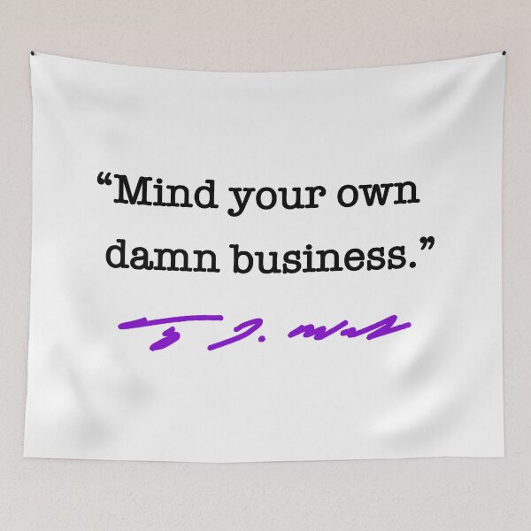 Artikelvorschau, Mind your own damn business - Tim Walz (black purple) entworfen und verkauft von Thelittlelord.