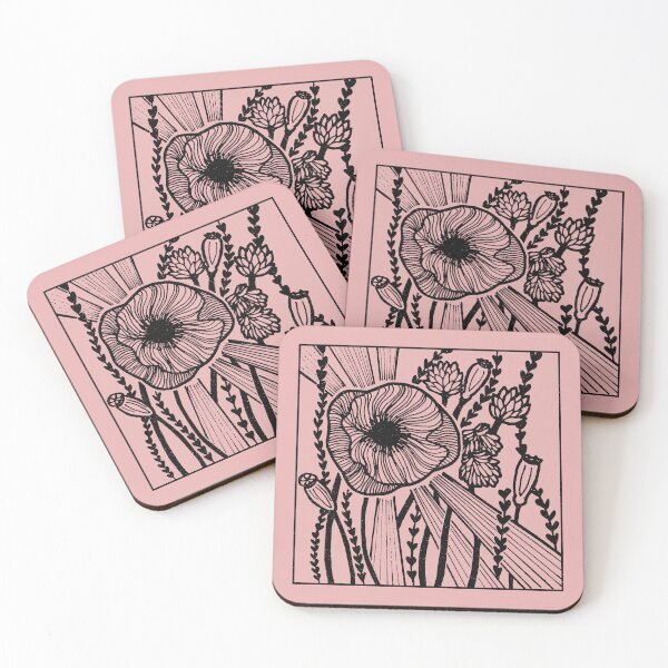 Item preview, Radiant Poppy Pen & Ink Illustration - Rose + Coal designed and sold by Irene Estelle.
