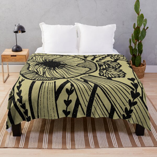 Artikelvorschau, Radiant Poppy Pen & Ink Illustration - Gold + Kohle entworfen und verkauft von Irene Estelle.