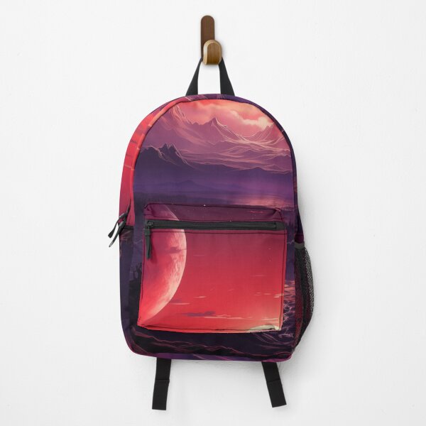 Item preview, Red Moon & Sun Mountainous Landscape Artwork designed and sold by PrecisionByAJSM.