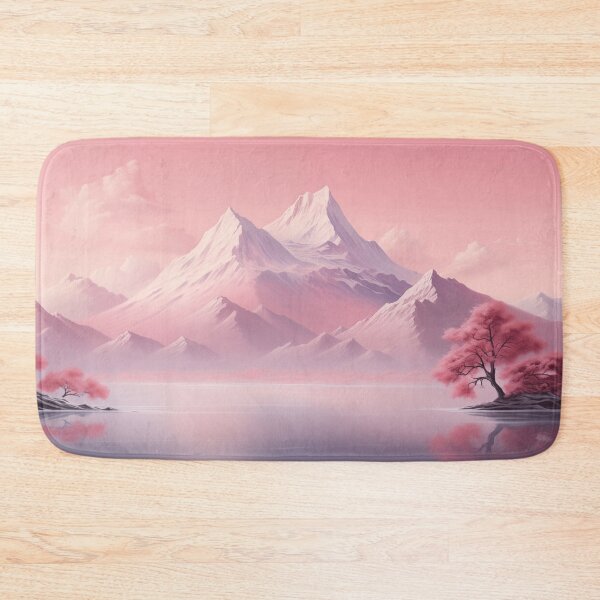 Item preview, Pink Sakura Tree Snowcapped Mountains Artwork designed and sold by PrecisionByAJSM.