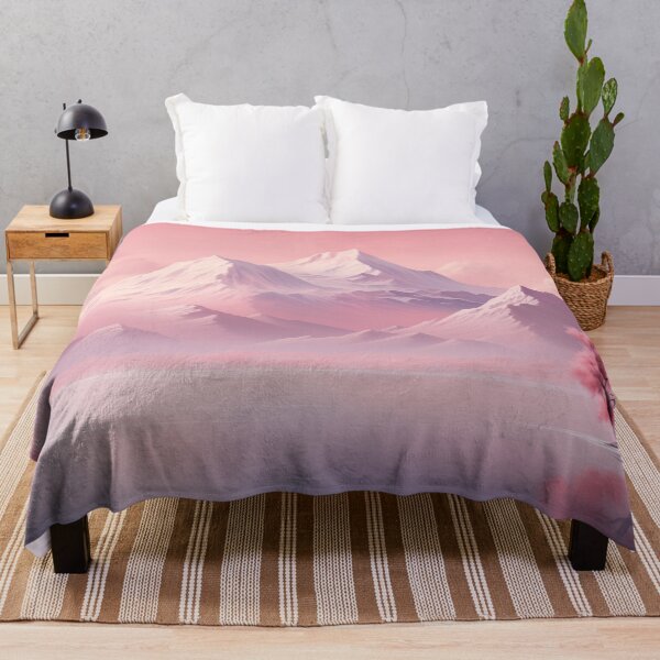 Item preview, Pink Sakura Tree Snowcapped Mountains Artwork designed and sold by PrecisionByAJSM.