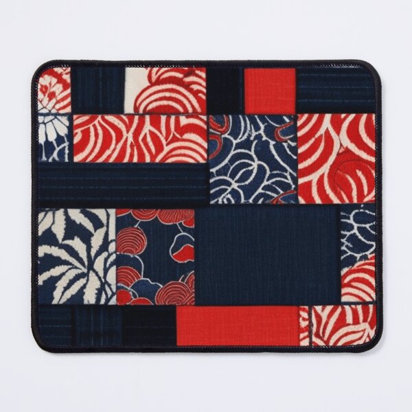 Item preview, Red and blue Japanese pattern designed and sold by Roxburylane.