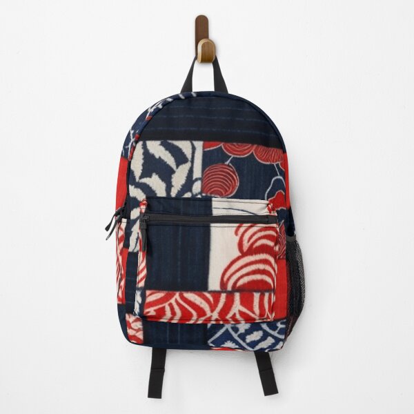 Item preview, Red and blue Japanese pattern designed and sold by Roxburylane.