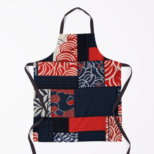 Item preview, Red and blue Japanese pattern designed and sold by Roxburylane.