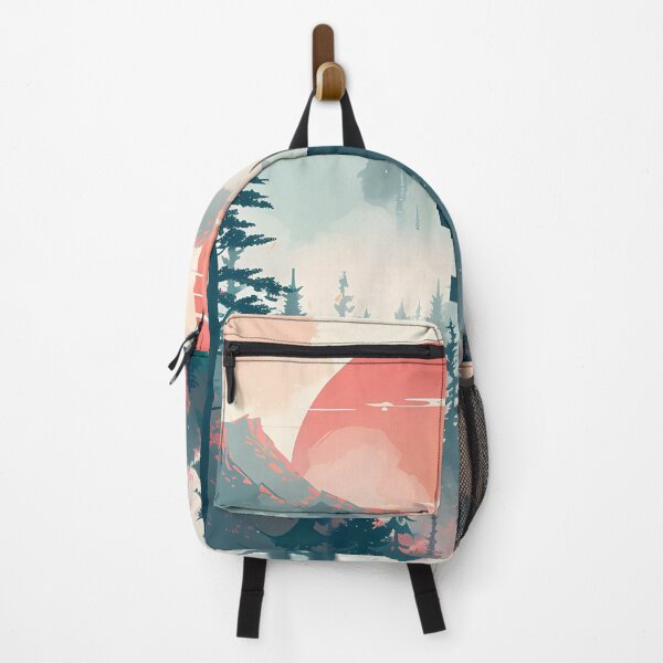 Item preview, Japanese Mountainous Foggy Sunset Landscape Artwork designed and sold by PrecisionByAJSM.
