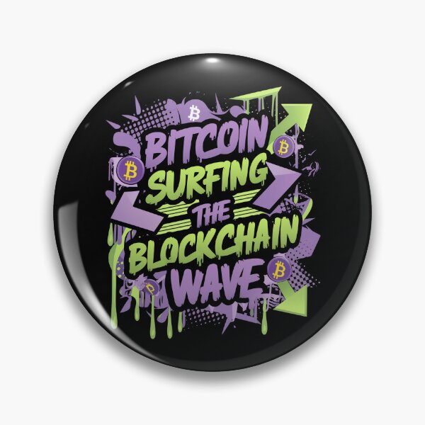 Item preview, Bitcoin Surfing The Blockchain Wave Crypto Surge designed and sold by RadDeck.