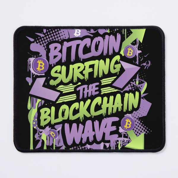 Item preview, Bitcoin Surfing The Blockchain Wave Crypto Surge designed and sold by RadDeck.