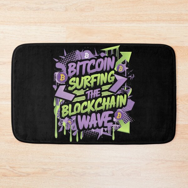 Item preview, Bitcoin Surfing The Blockchain Wave Crypto Surge designed and sold by RadDeck.
