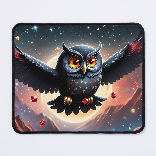 Item preview, Black owl twinkling stars designed and sold by Astralia.