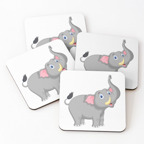 Item preview, Cute Cartoon Elephant with Trunk Up and Big Blue Eyes designed and sold by Van Jhonleo.