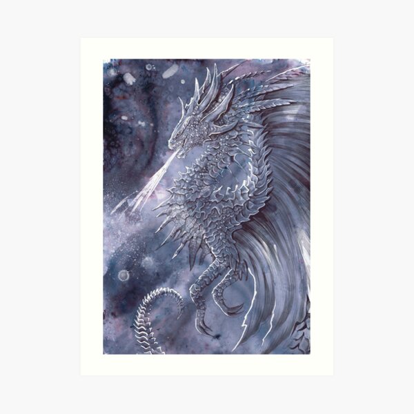 Dark Fire Dragon Art Print for Sale by Dawn Paws