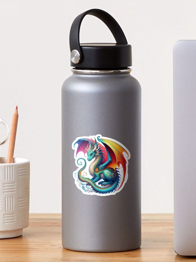 Thumbnail 1 of 3, Sticker, Cute fantasy dragon designed and sold by NerdiPop.