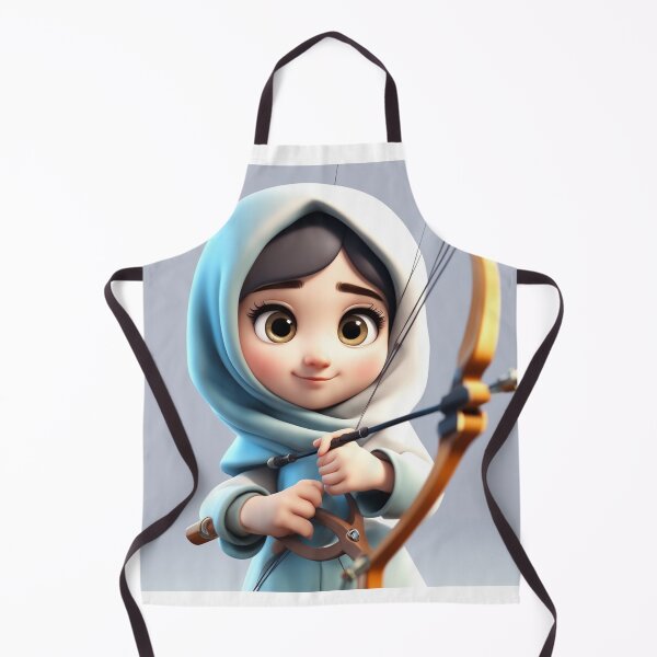 Item preview, Cute Girl in Hijab Holding Archery Bow Cartoon Vector Icon designed and sold by hjian8219.