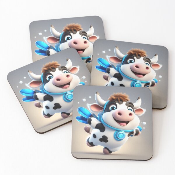 Item preview,  Cute Cow Flying with Rocket Cartoon Vector Icon designed and sold by hjian8219.