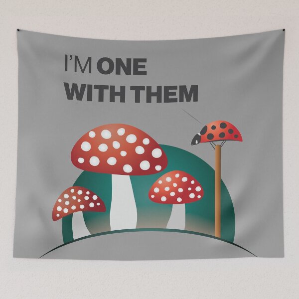 Item preview, Ladybug Among Mushrooms designed and sold by iamKaye.