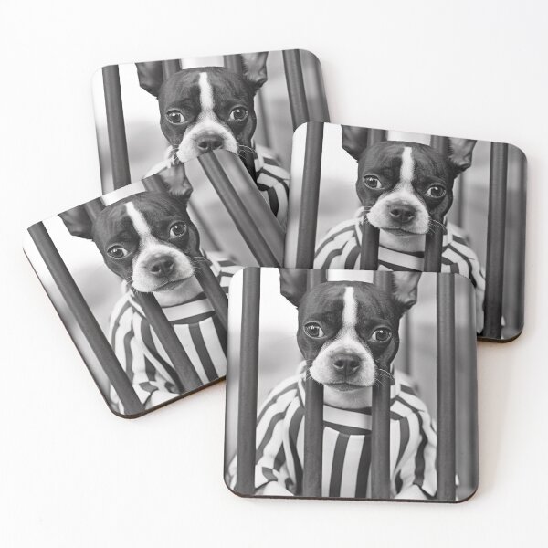 Item preview, Dog in Jail in a Striped Prison Suit, Funny Vintage designed and sold by CheekyAnimalz.