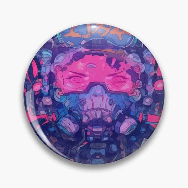 Item preview, Futuristic Neon Cyberpunk Pilot In A Mask designed and sold by Nightarcade.