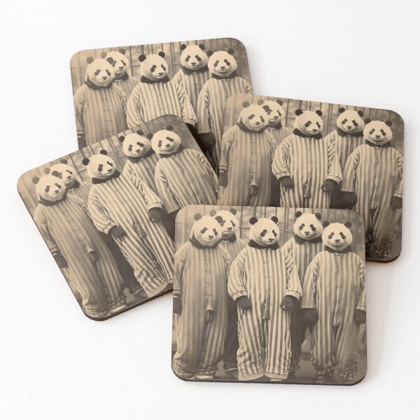 Item preview, Pandas in Jail in a Striped Prison Suit, Funny Vintage designed and sold by CheekyAnimalz.