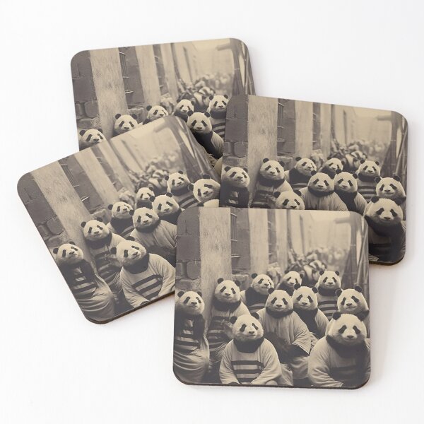 Item preview, Pandas in Jail in a Striped Prison Suit, Funny Vintage designed and sold by CheekyAnimalz.