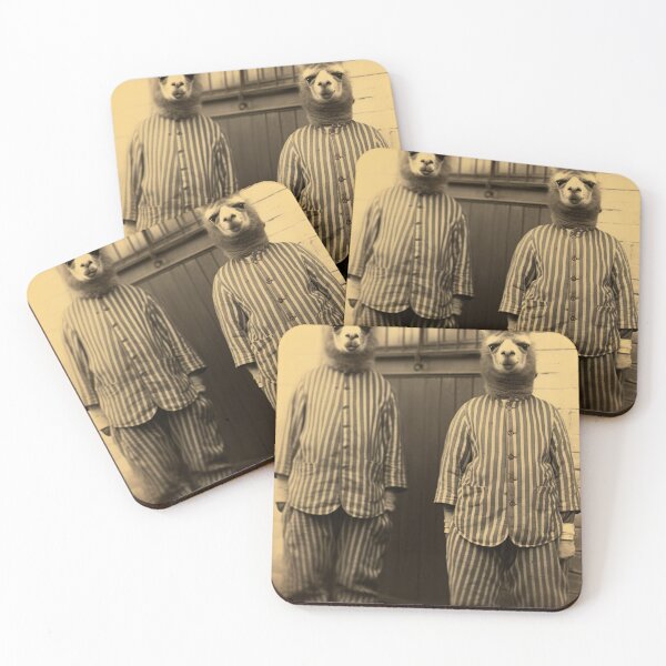 Item preview, Alpacas in Jail in a Striped Prison Suit, Funny Vintage designed and sold by CheekyAnimalz.