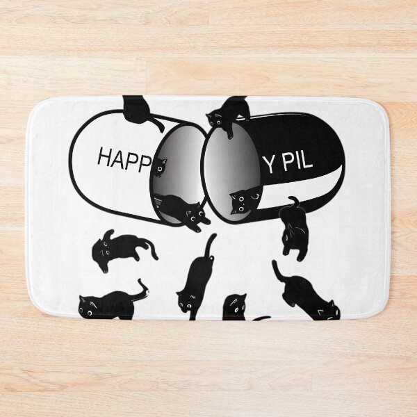 Item preview, black Cat Happy Pil  designed and sold by wesdesignshop.