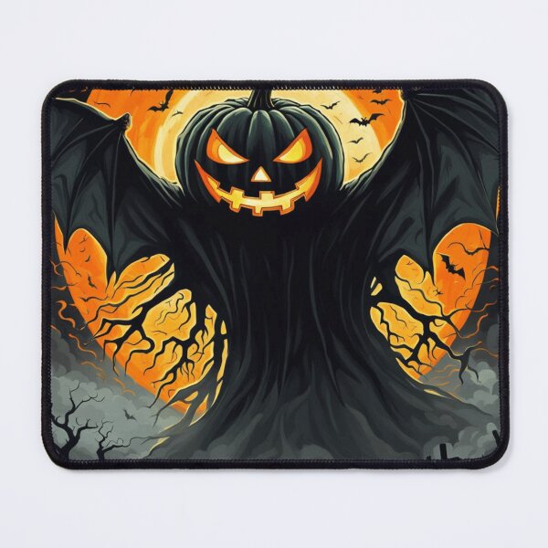 Item preview, Halloween Pumpkin evil with bats in a cemetary designed and sold by JackFreestone.