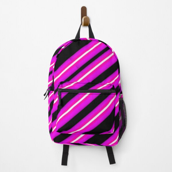 Item preview, Magenta and Fushia Diagonal Stripes on Black designed and sold by JaygiesDesign.