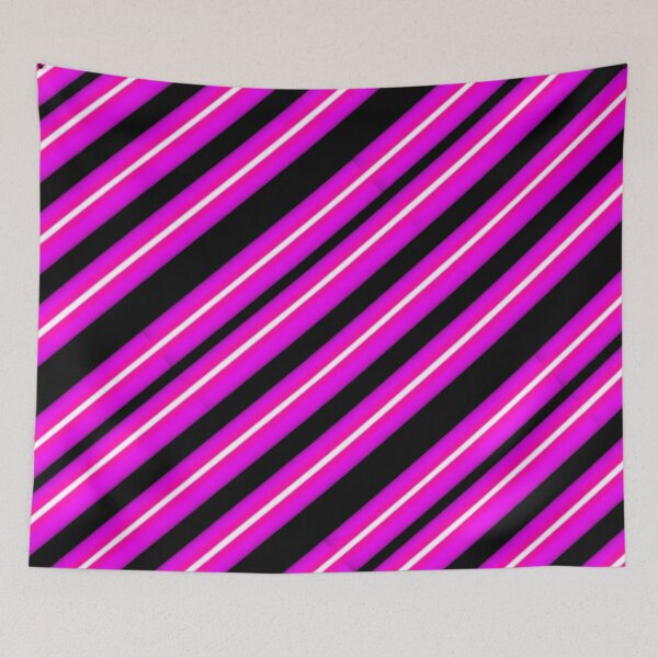 Item preview, Magenta and Fushia Diagonal Stripes on Black  designed and sold by JaygiesDesign.