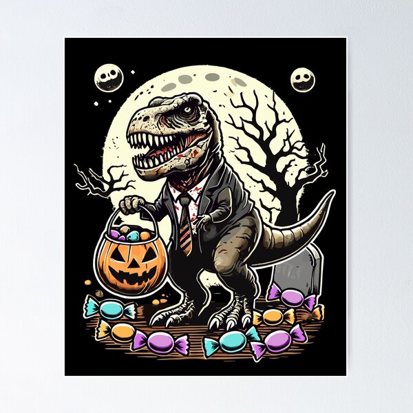 Aperçu de l'œuvre Le TRex Zombie drôle adore les sucreries créée et vendue par LuminOrb.