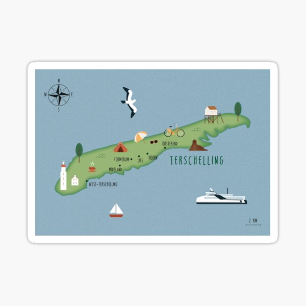 Item preview, Illustrated map of Terschelling designed and sold by ymkesinfogr.