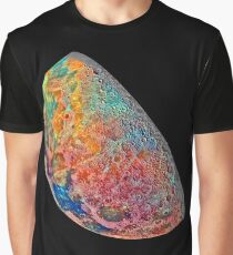 Beautiful Colorful Moon on Black Background Stickers and Laptop skins Graphic T-Shirt
