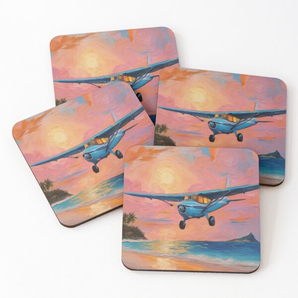 Item preview, "Tropical Sunset Flight Over an Island" designed and sold by Artisticanvas.
