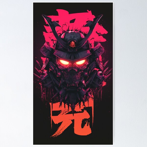 Item preview, Futuristic Cyberpunk Samurai Skull Soldier Oni Japanese Ronin designed and sold by Nightarcade.