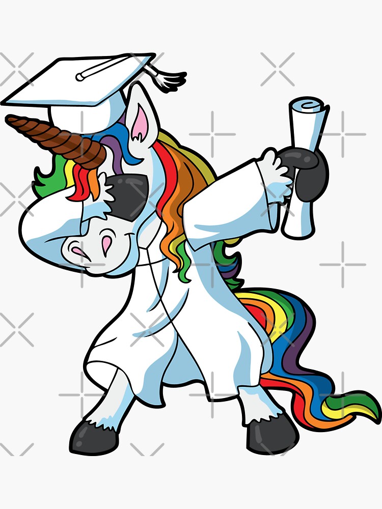 "Dabbing Unicorn Graduation 2019 Gifts" Sticker for Sale by frittata