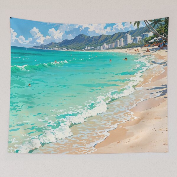 Item preview, WAIKIKI BEACH, HONOLULU, HAWAII designed and sold by Worldscape Wonders.