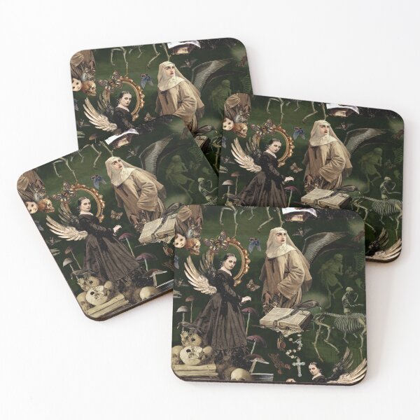 Item preview, Vintage Gothic Girly Nightmare: Spooky Halloween Mystery Dark Green Nightgarden designed and sold by UtArt.