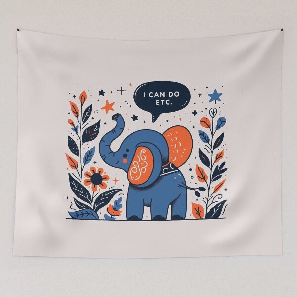 Item preview, Elephant fantasy orange red blue " I can do Etc." designed and sold by Nanthanon.